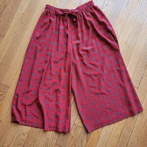 YOKO Skirt Pants Culottes Wide Leg Cropped Flowy Tie Front